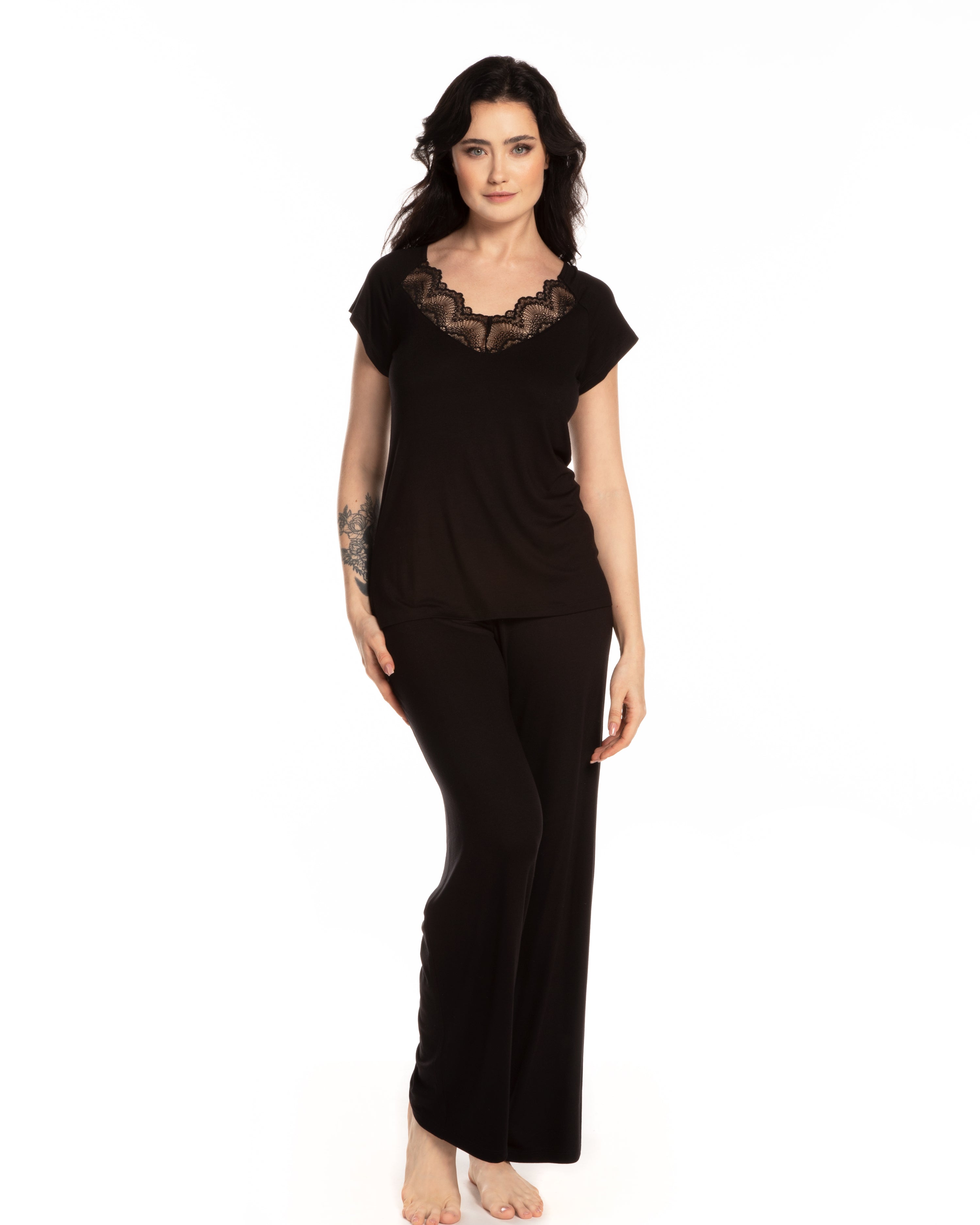 Bamboo t-shirt Pajama 0212 black
