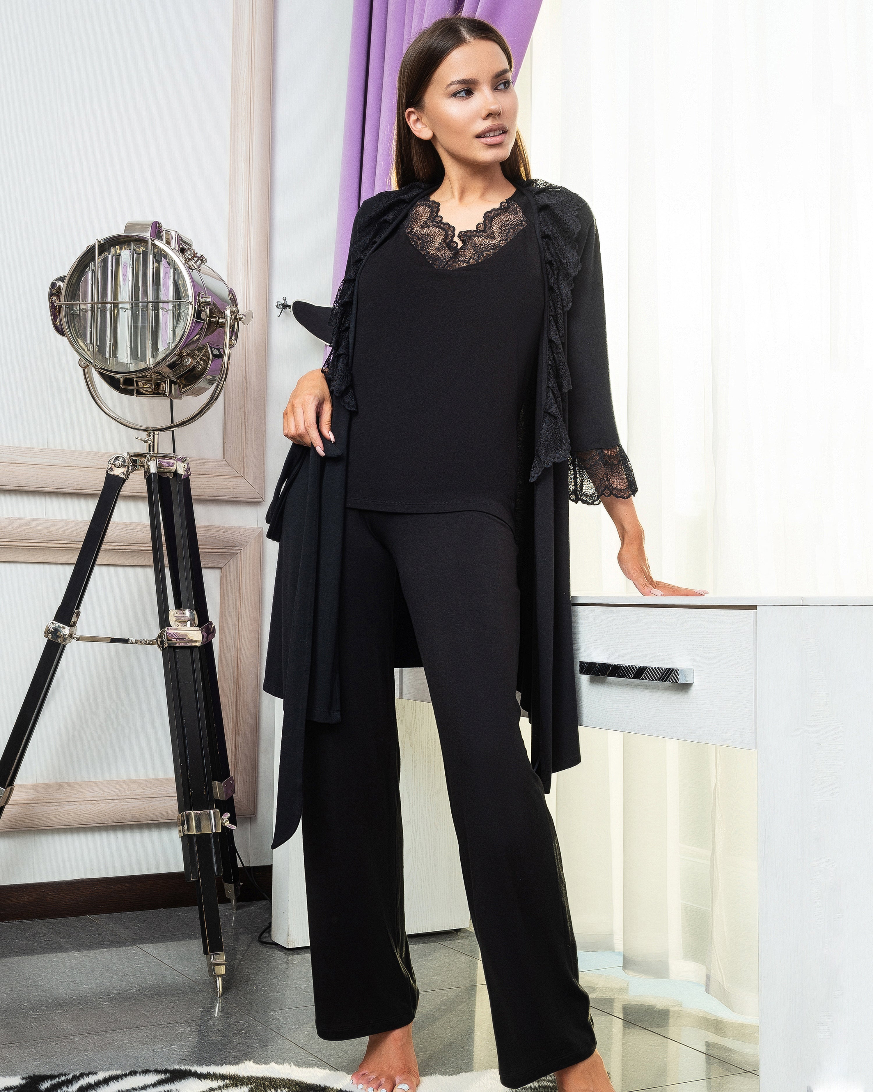 Bamboo t-shirt Pajama 0212 black
