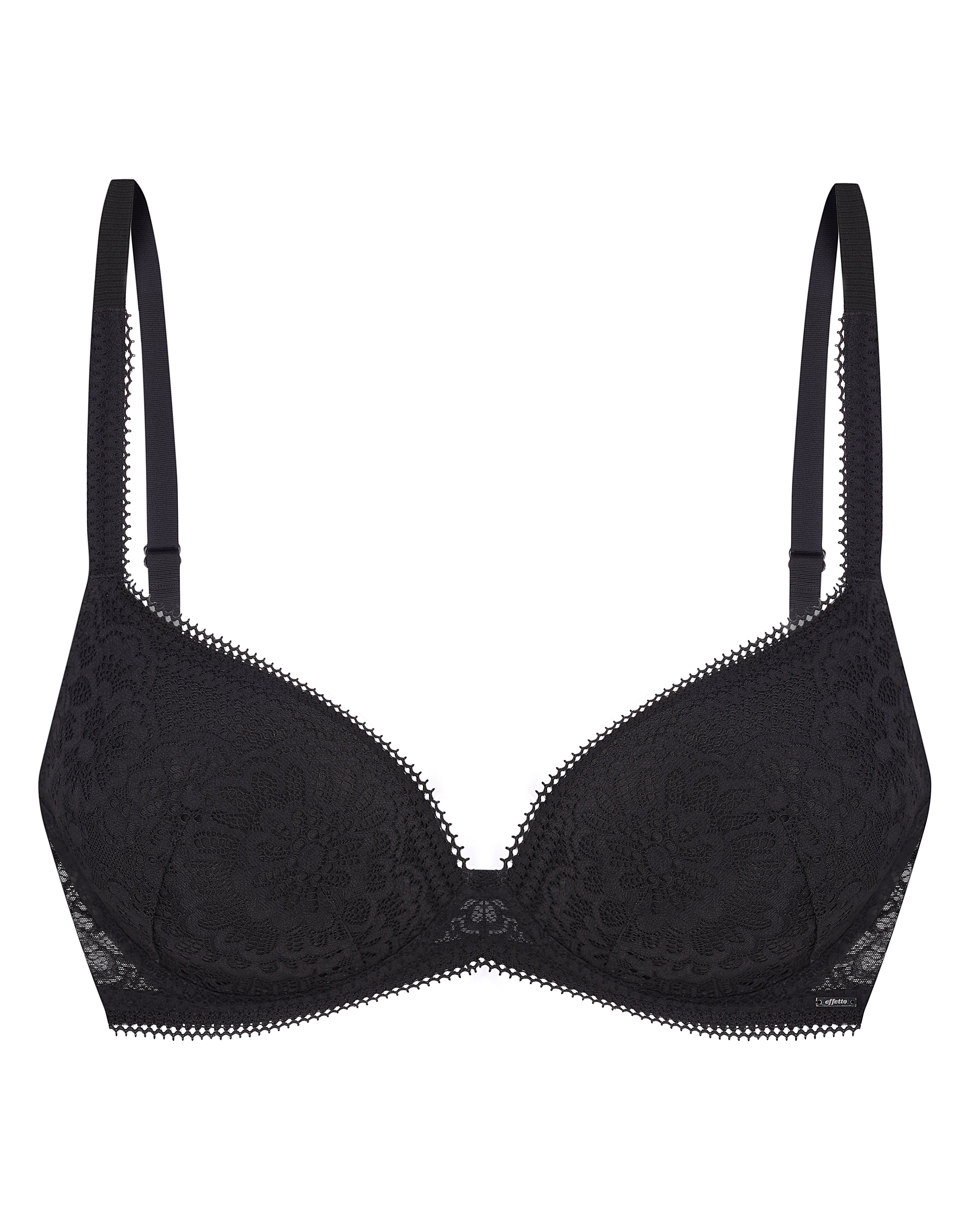 Plunge molded push-up Bra 022 001 black