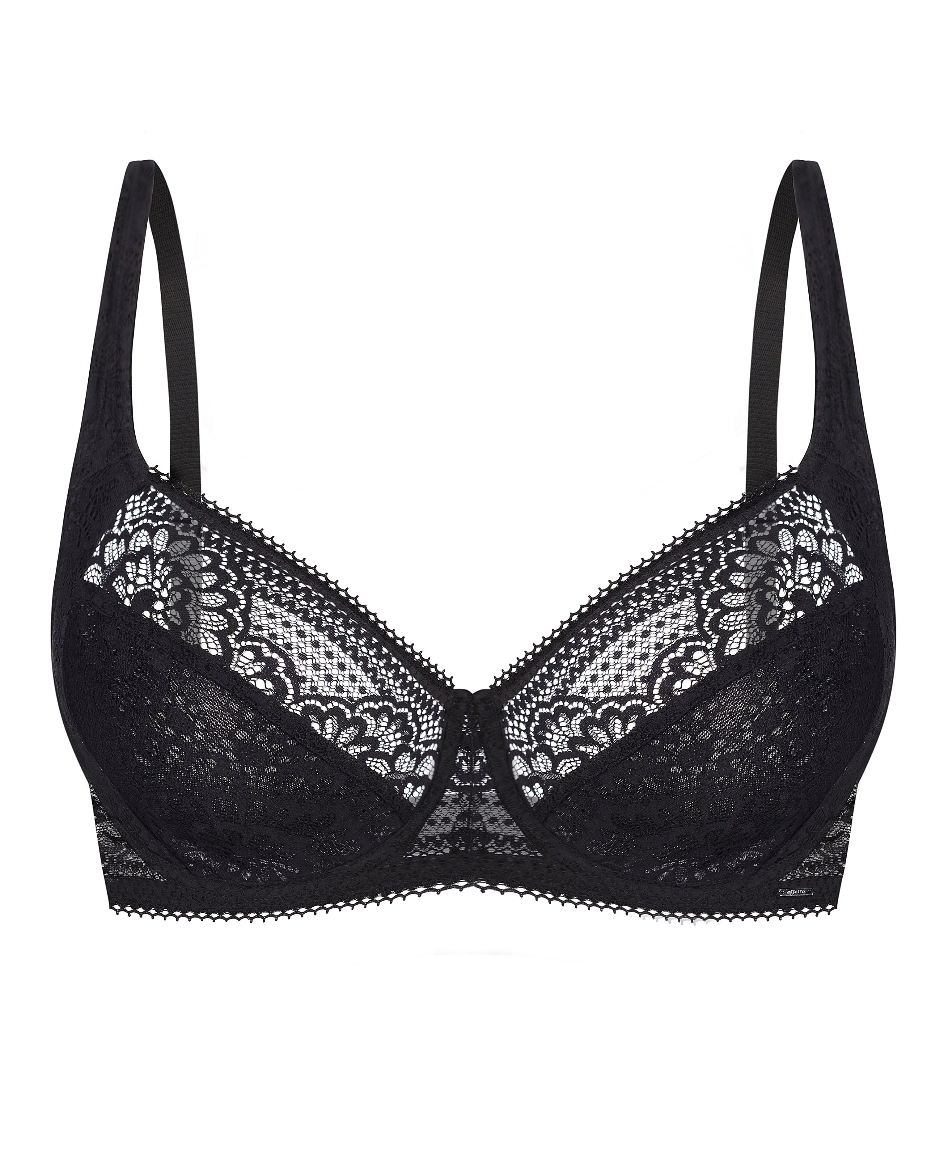 Full coverage non-padded side support Bra 022 015 black