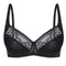 Full coverage non-padded side support Bra 022 015 black