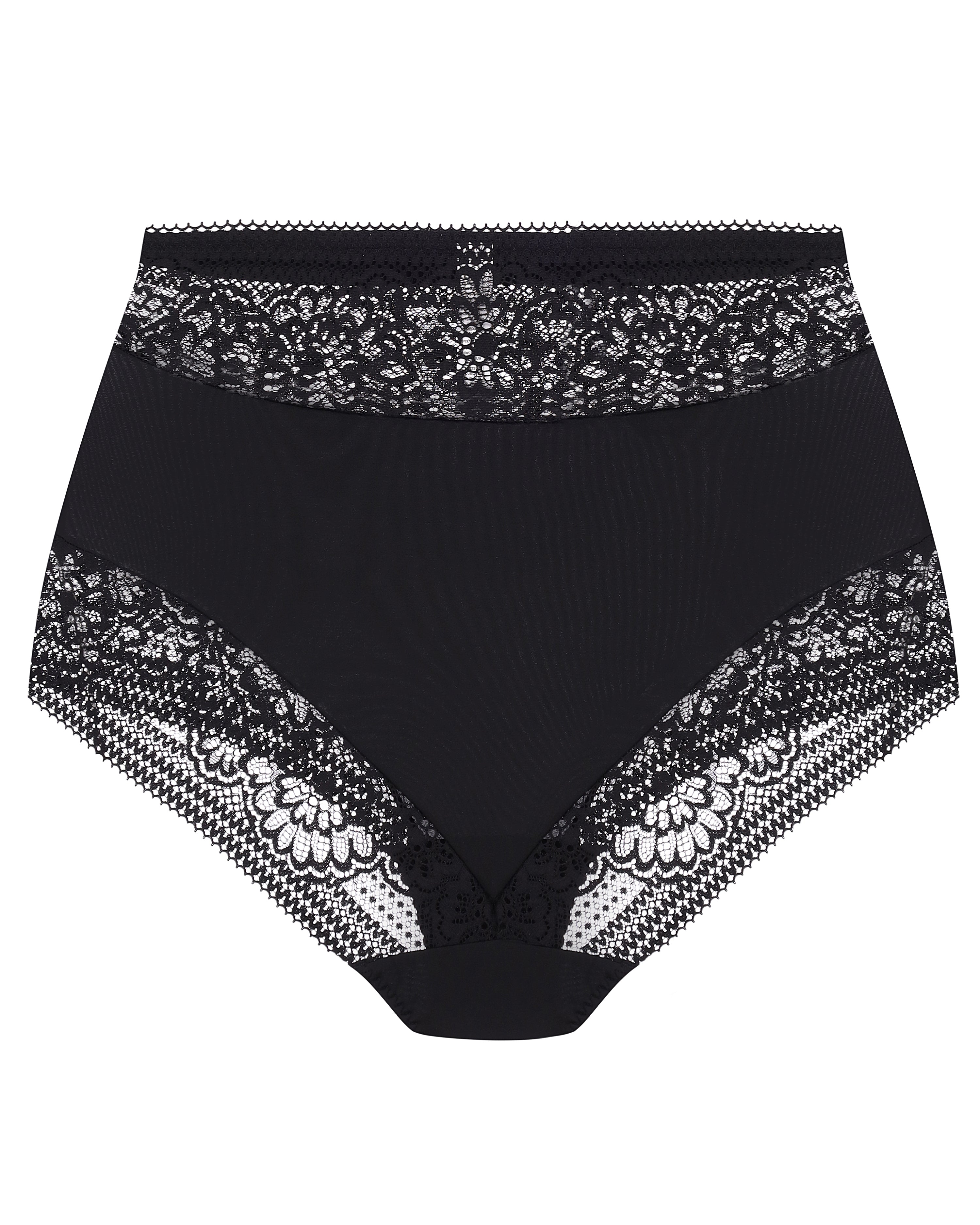 High-waisted light shape lace Briefs 022 031 black