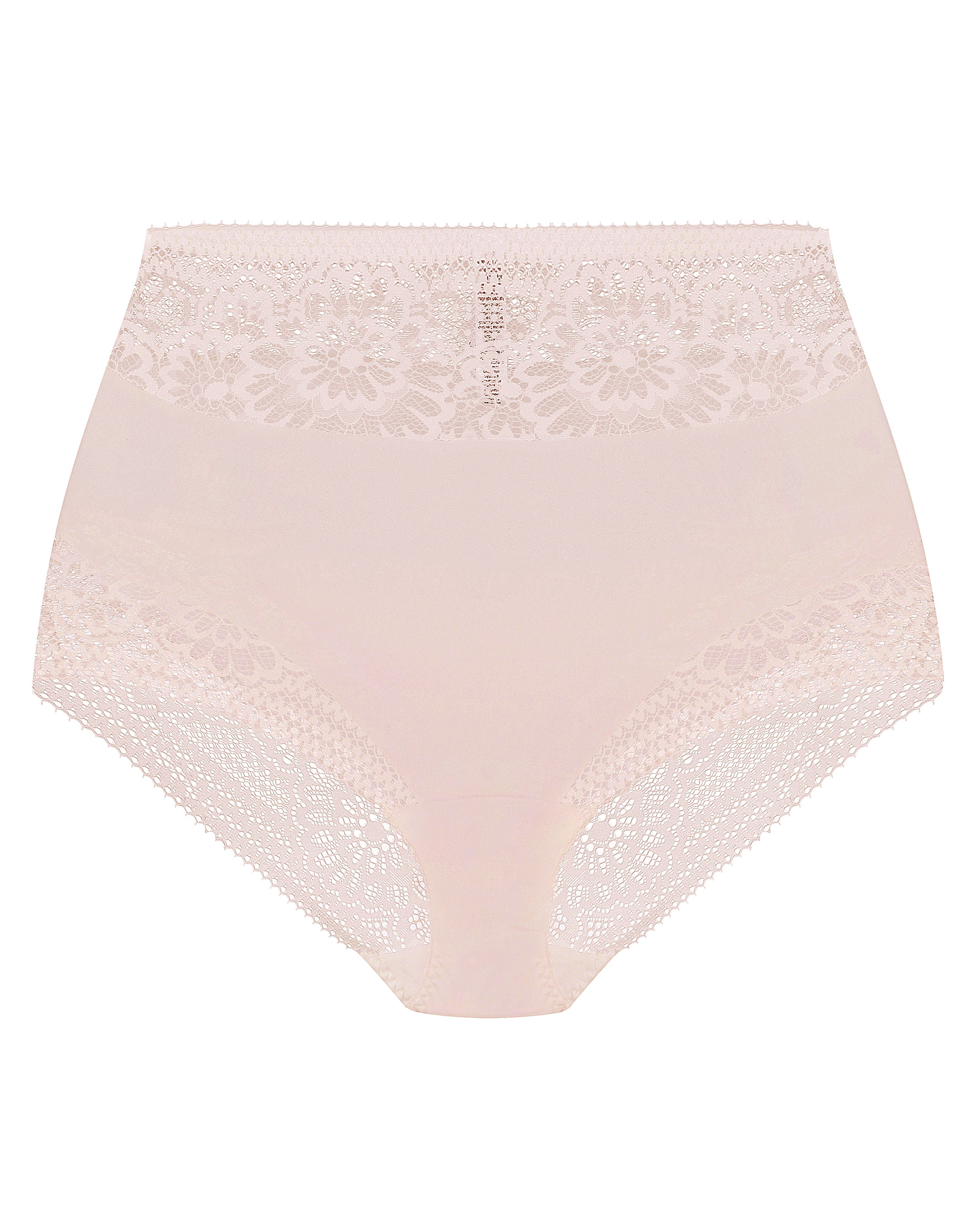 High-waisted light shape lace Briefs 022 031 silver peony