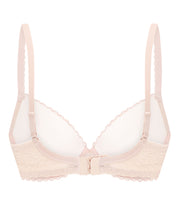 Plunge molded push-up Bra 023 001 ivory + silver peony