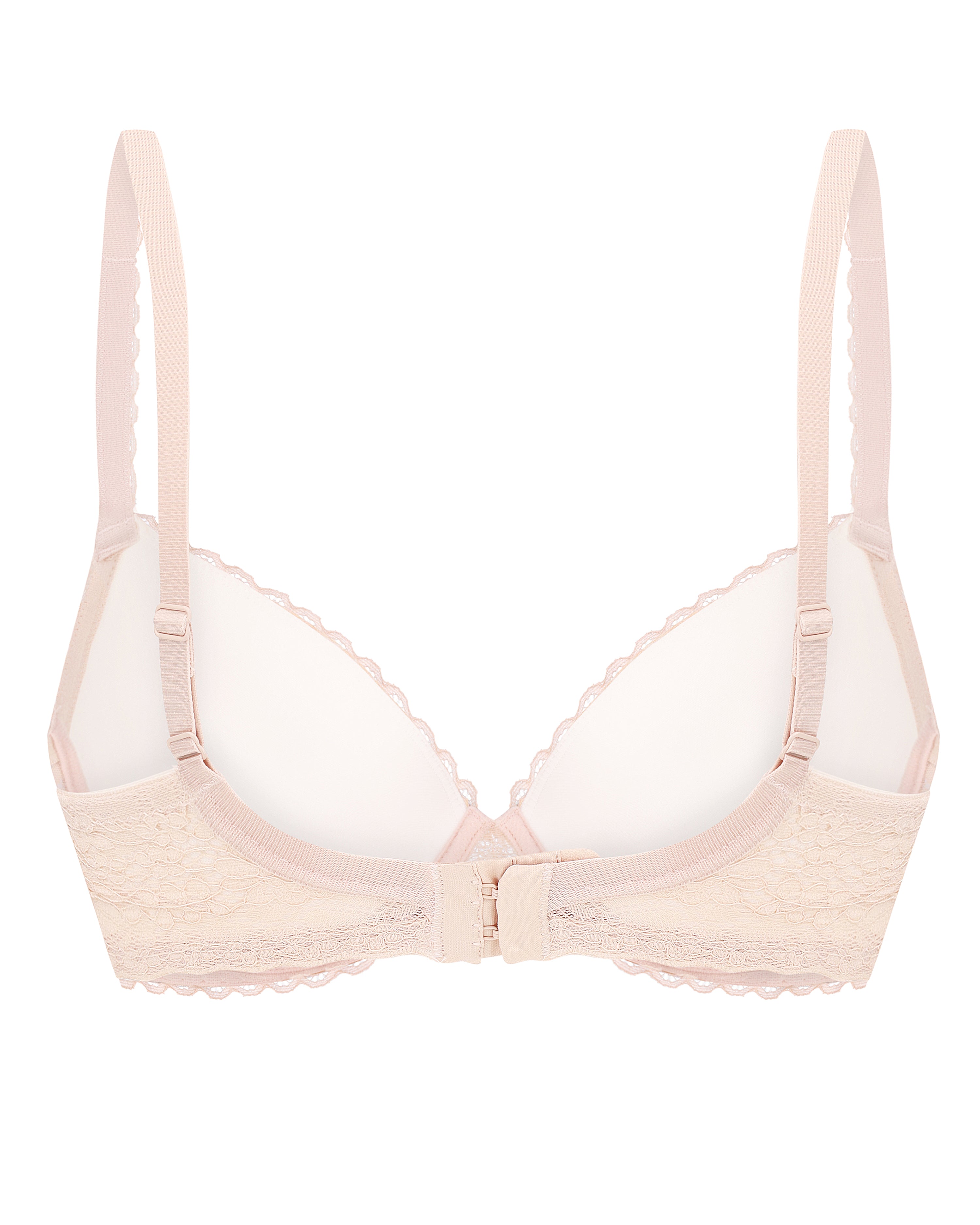 Plunge molded push-up Bra 023 001 ivory + silver peony