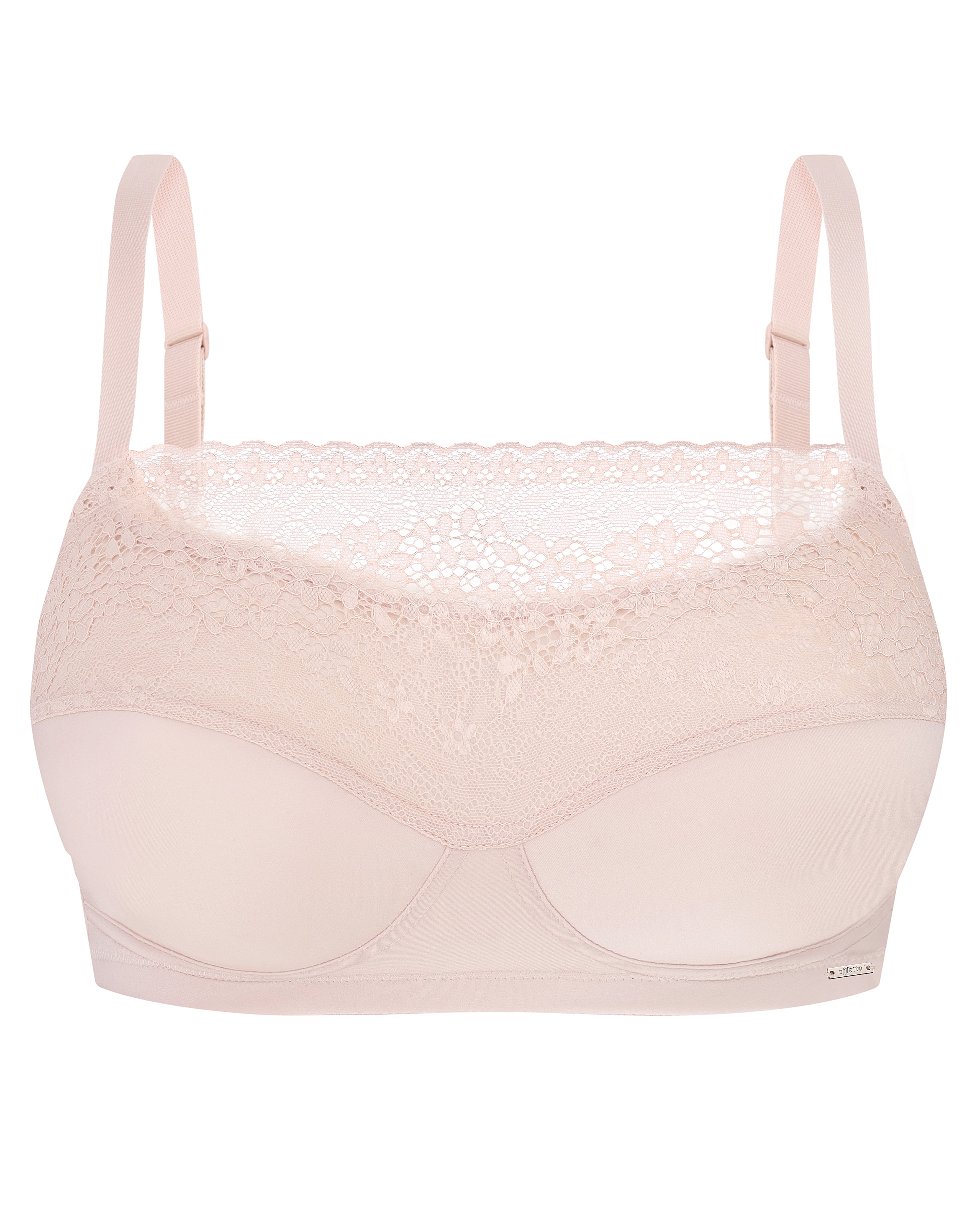 Full coverage non-padded wireless bandeau Bra 023 008 silver peony