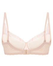 Plunge padded push-up Bra 023 010 combo base ivory + lace silver peony