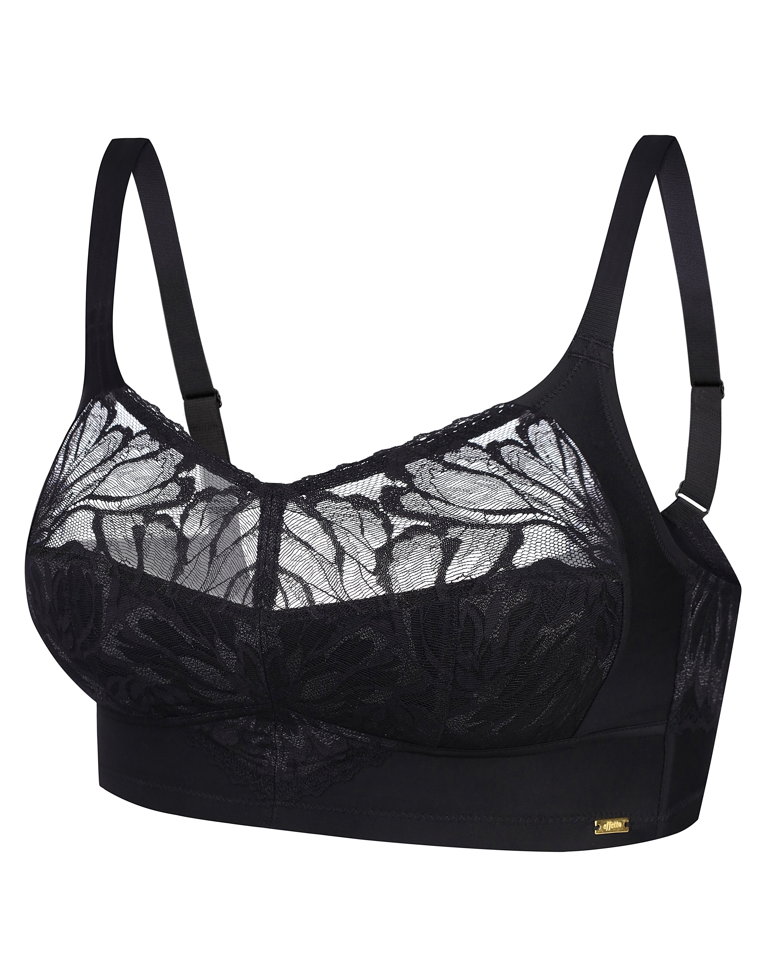 Full coverage non-padded wireless bandeau Bra 024 008 black