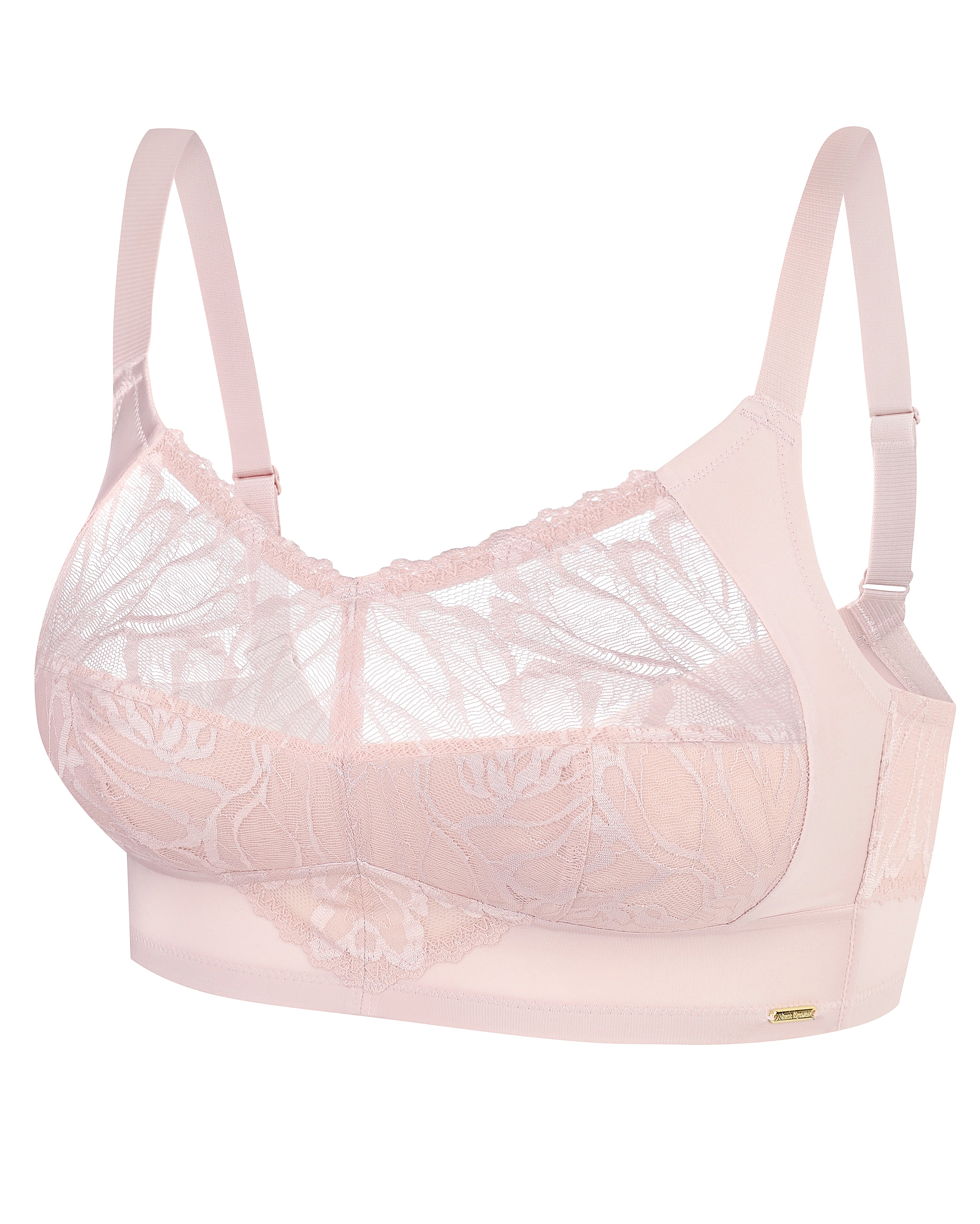 Full coverage non-padded wireless bandeau Bra 024 008 silver peony