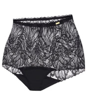 High-waisted light shape lace Briefs 024 028 black