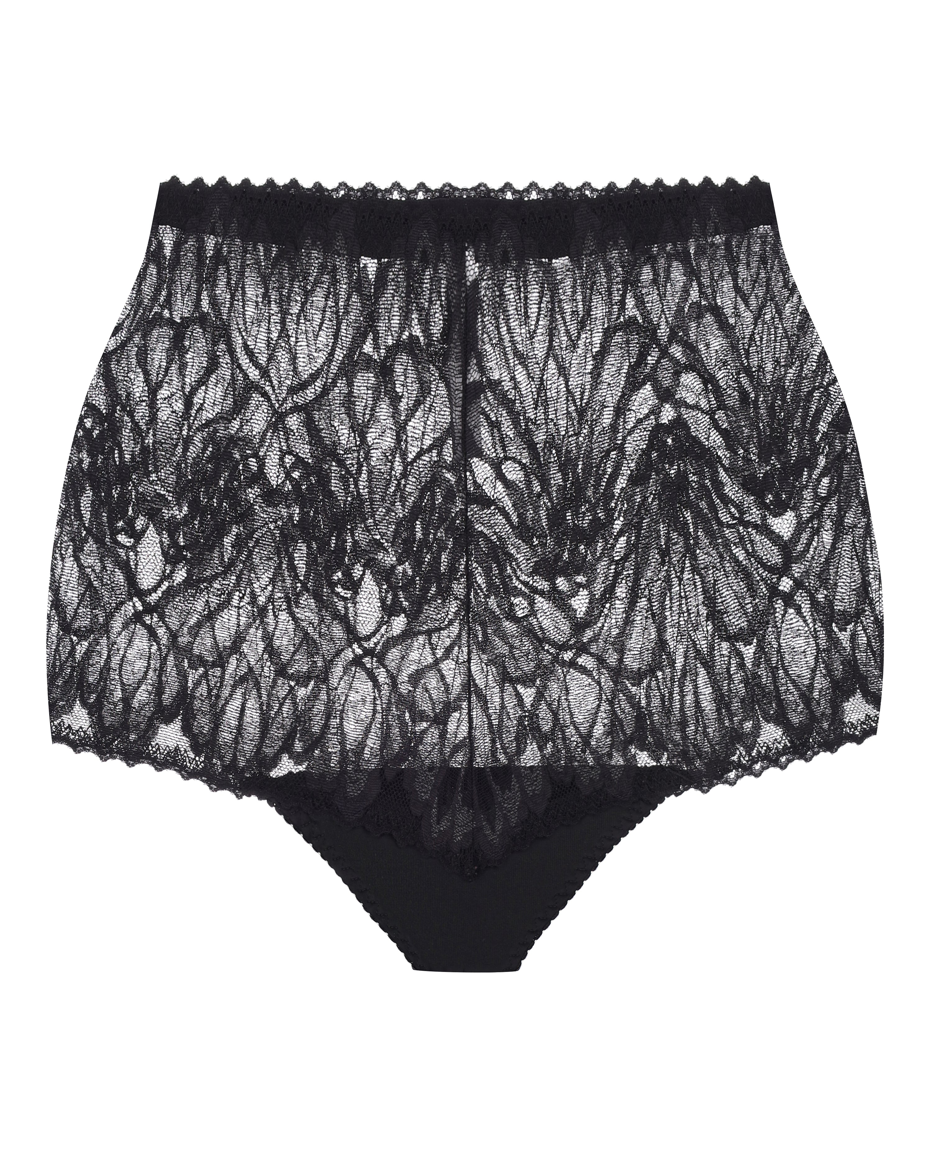 High-waisted light shape lace Briefs 024 028 black