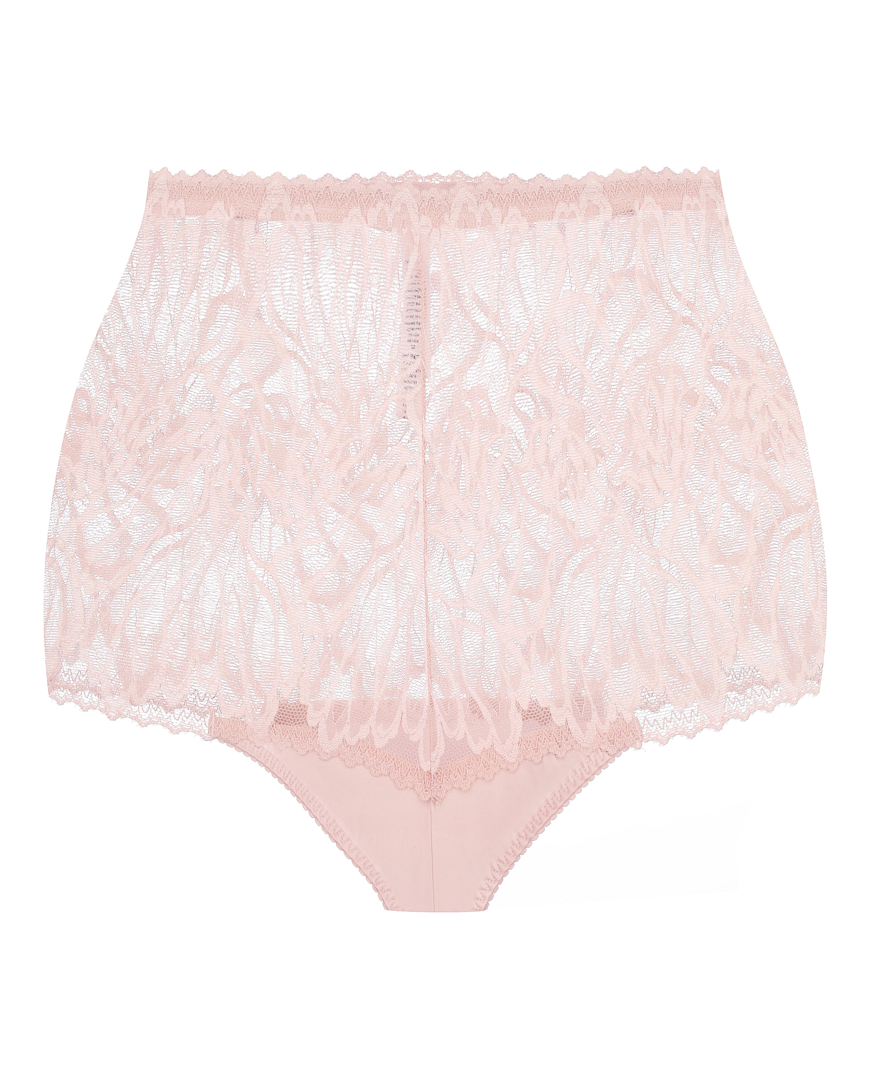 High-waisted light shape lace Briefs 024 028 silver peony
