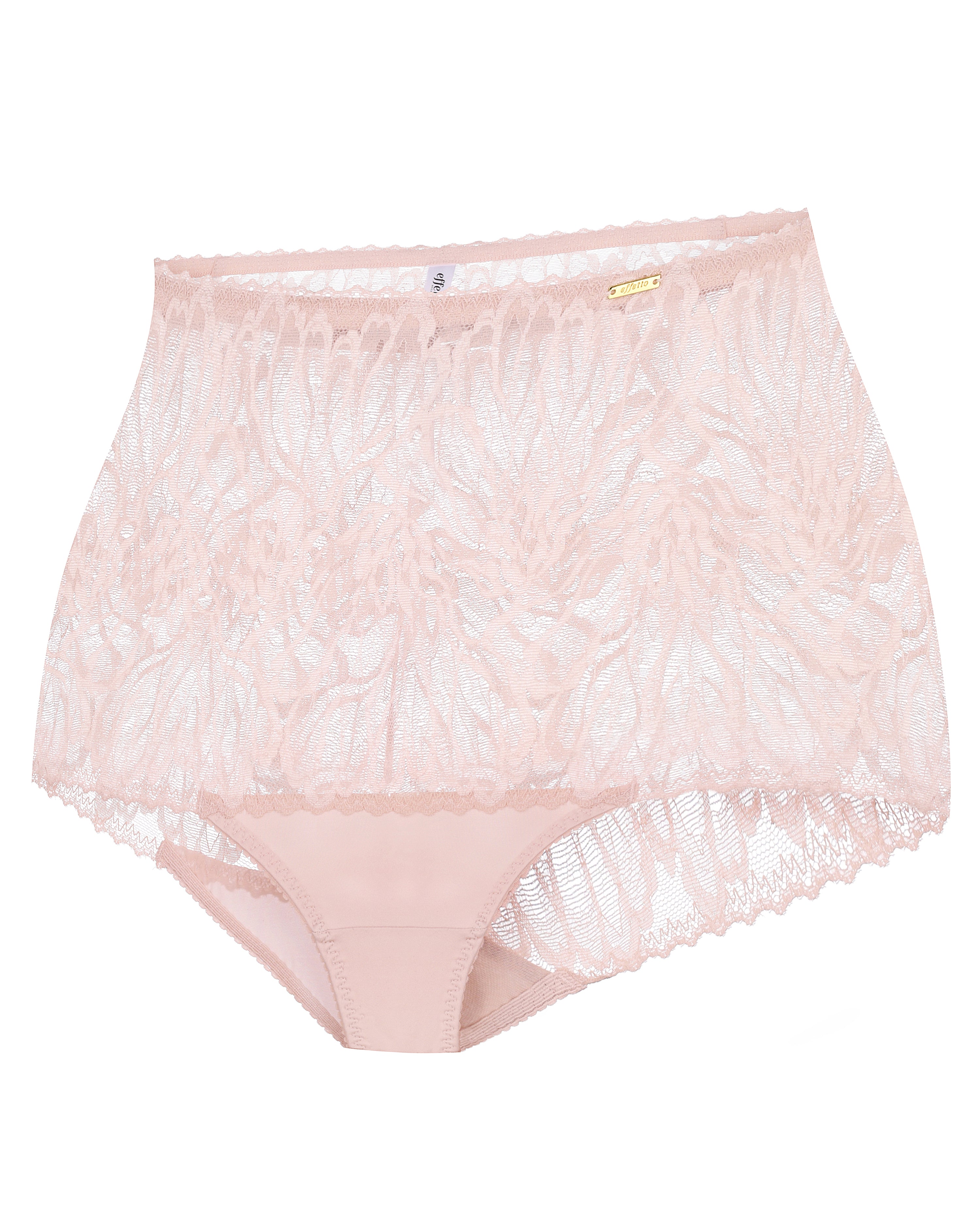 High-waisted light shape lace Briefs 024 028 silver peony