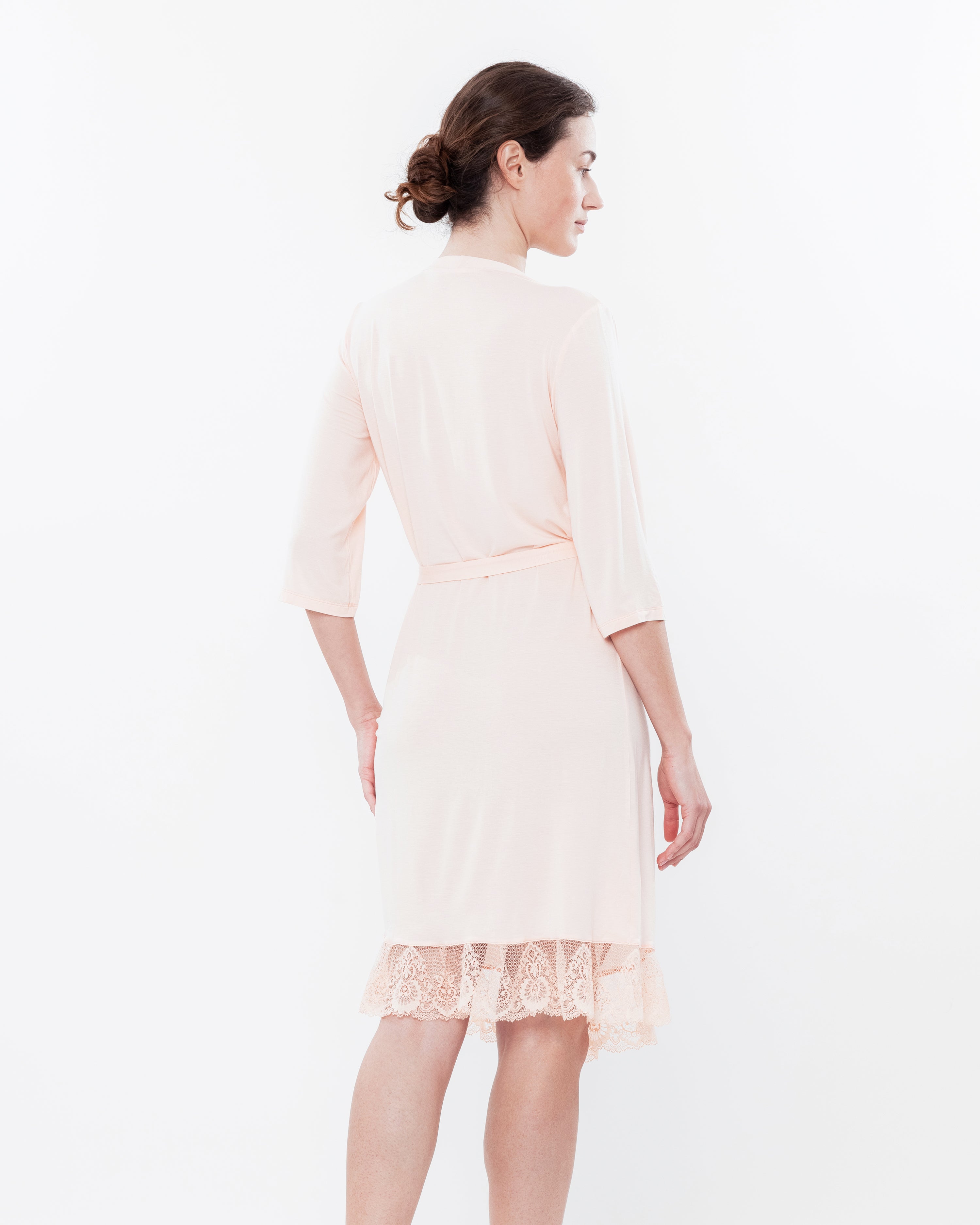 Bamboo 3/4 sleeve Robe 0252 light peach