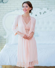 Bamboo 3/4 sleeve Robe 0252 light peach
