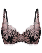 Plunge padded push-up Bra 026 011 black/pink