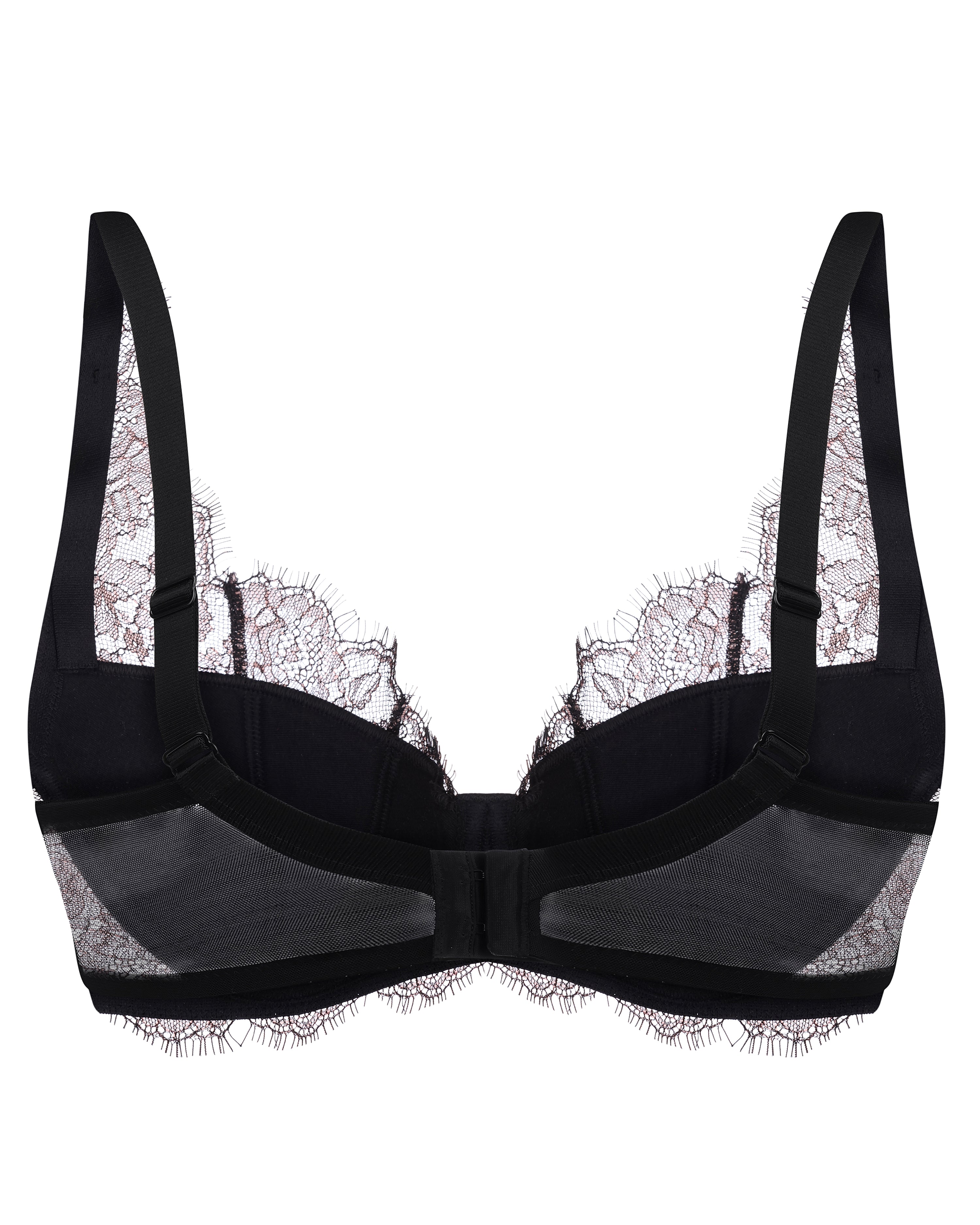 Plunge padded push-up Bra 026 011 black/pink