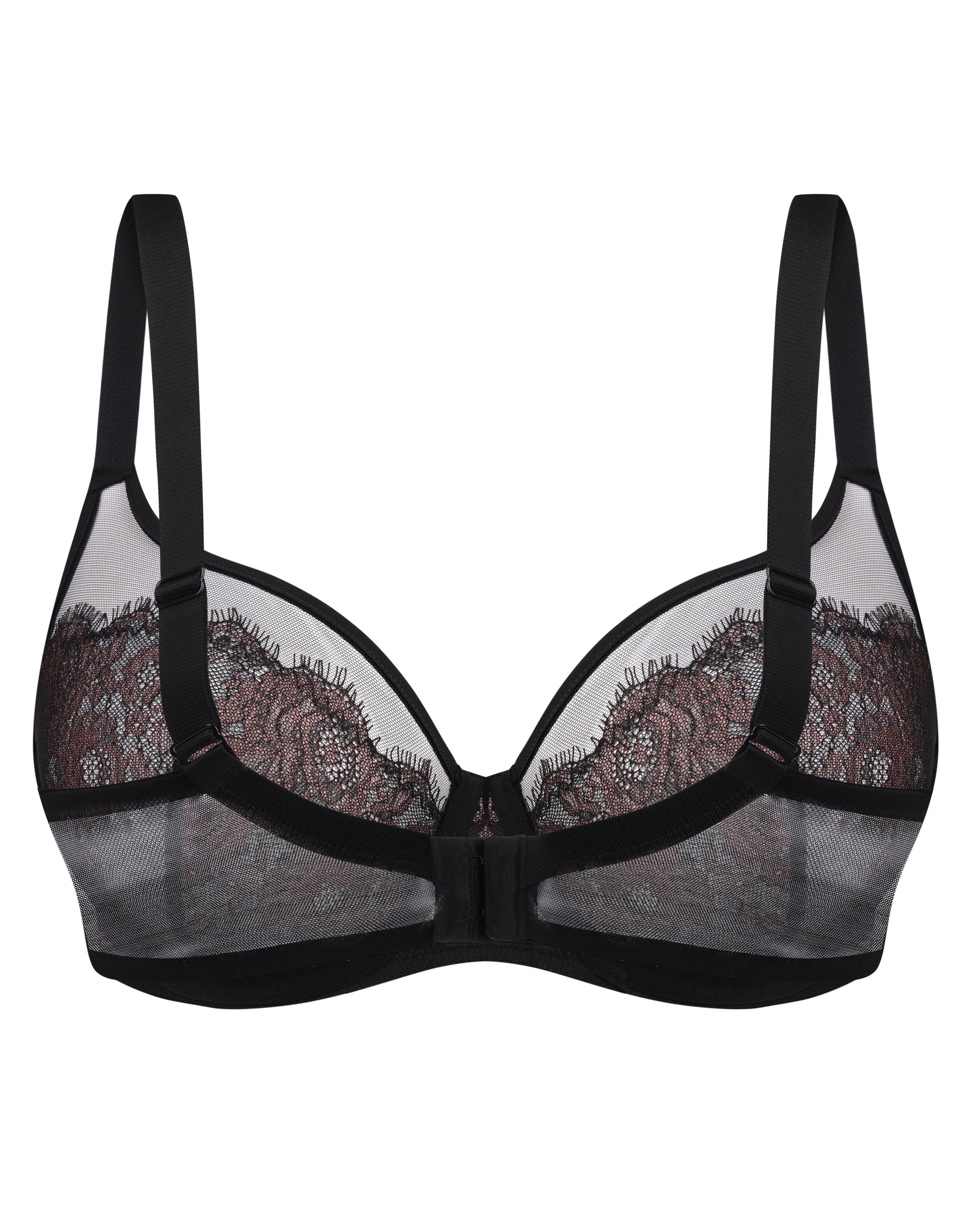 Full coverage non-padded cup Bra 026 013 black/pink