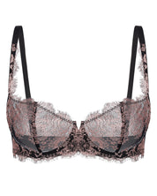 Non-padded balconette Bra 026 014 black/pink