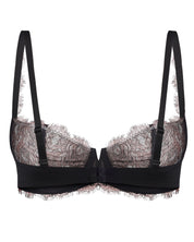 Non-padded balconette Bra 026 014 black/pink