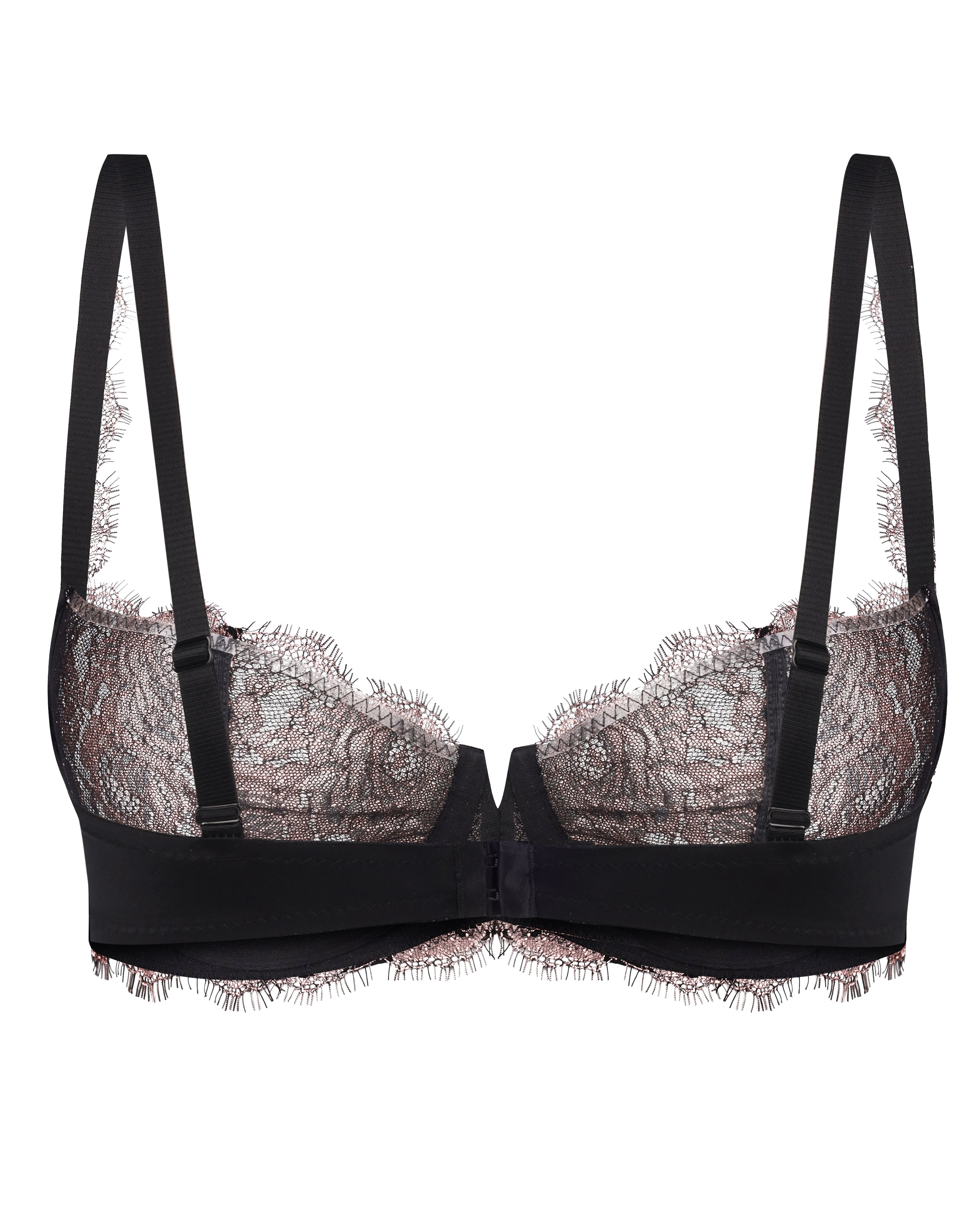 Non-padded balconette Bra 026 014 black/pink