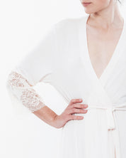 Bamboo 3/4 sleeve Robe 0265 crema