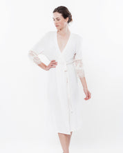Bamboo 3/4 sleeve Robe 0265 crema