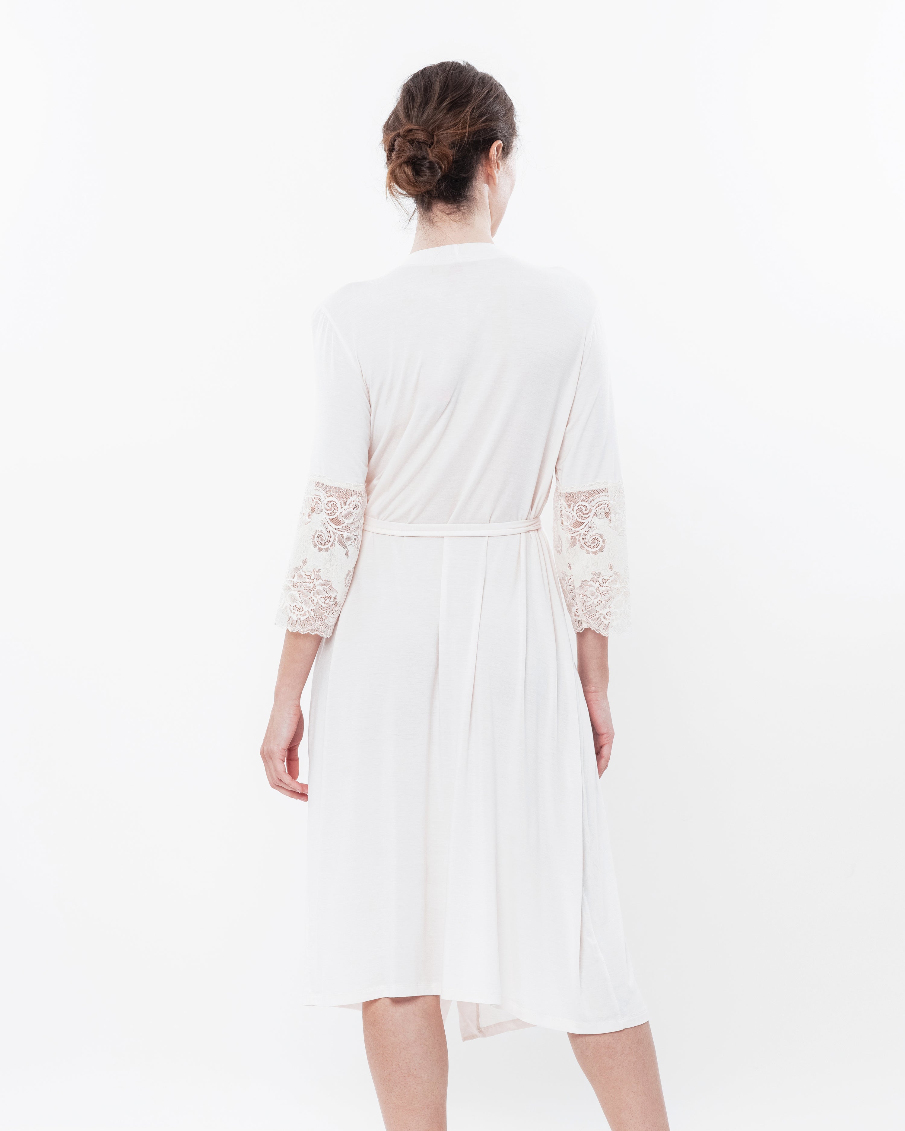 Bamboo 3/4 sleeve Robe 0265 crema