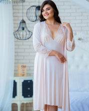 Bamboo 3/4 sleeve Robe 0265 crema