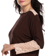 Bamboo long sleeve Pajama set 0277 alpine chocolate