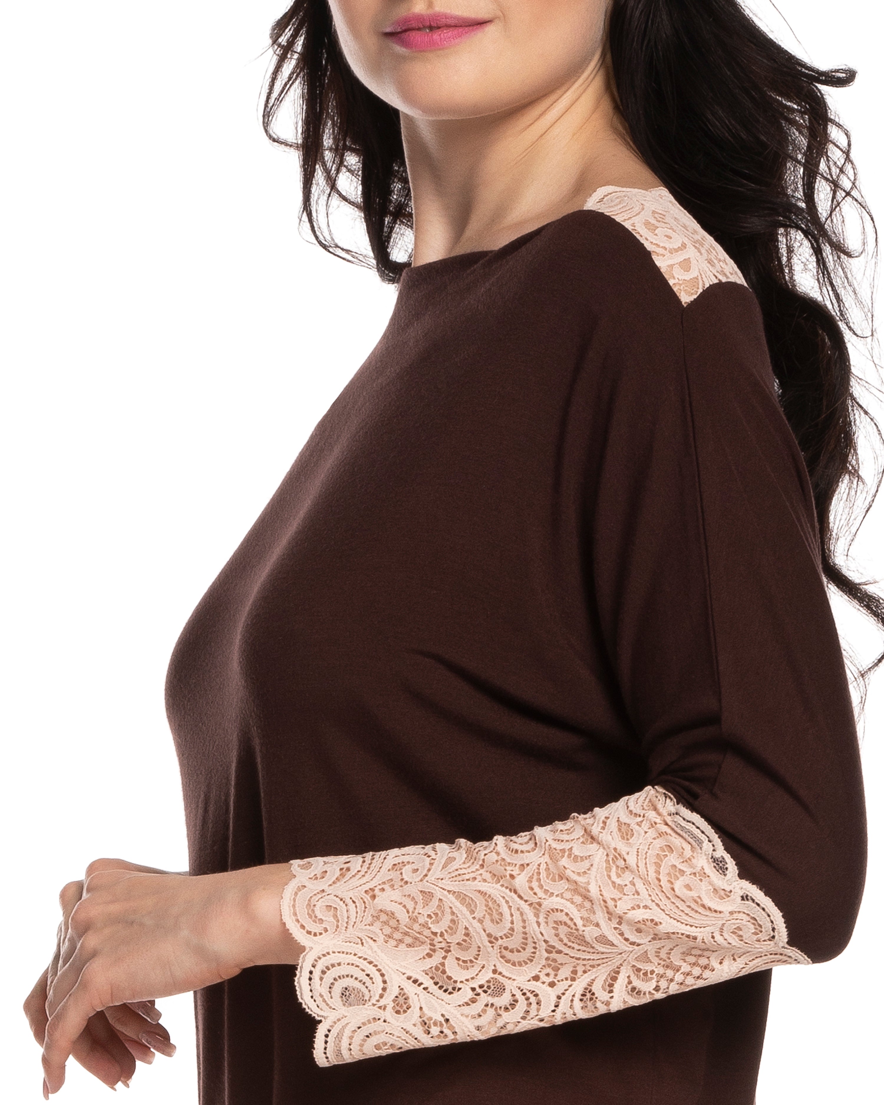 Bamboo long sleeve Pajama set 0277 alpine chocolate