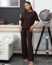 Bamboo long sleeve Pajama set 0277 alpine chocolate