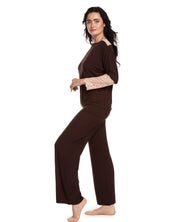 Bamboo long sleeve Pajama set 0277 alpine chocolate