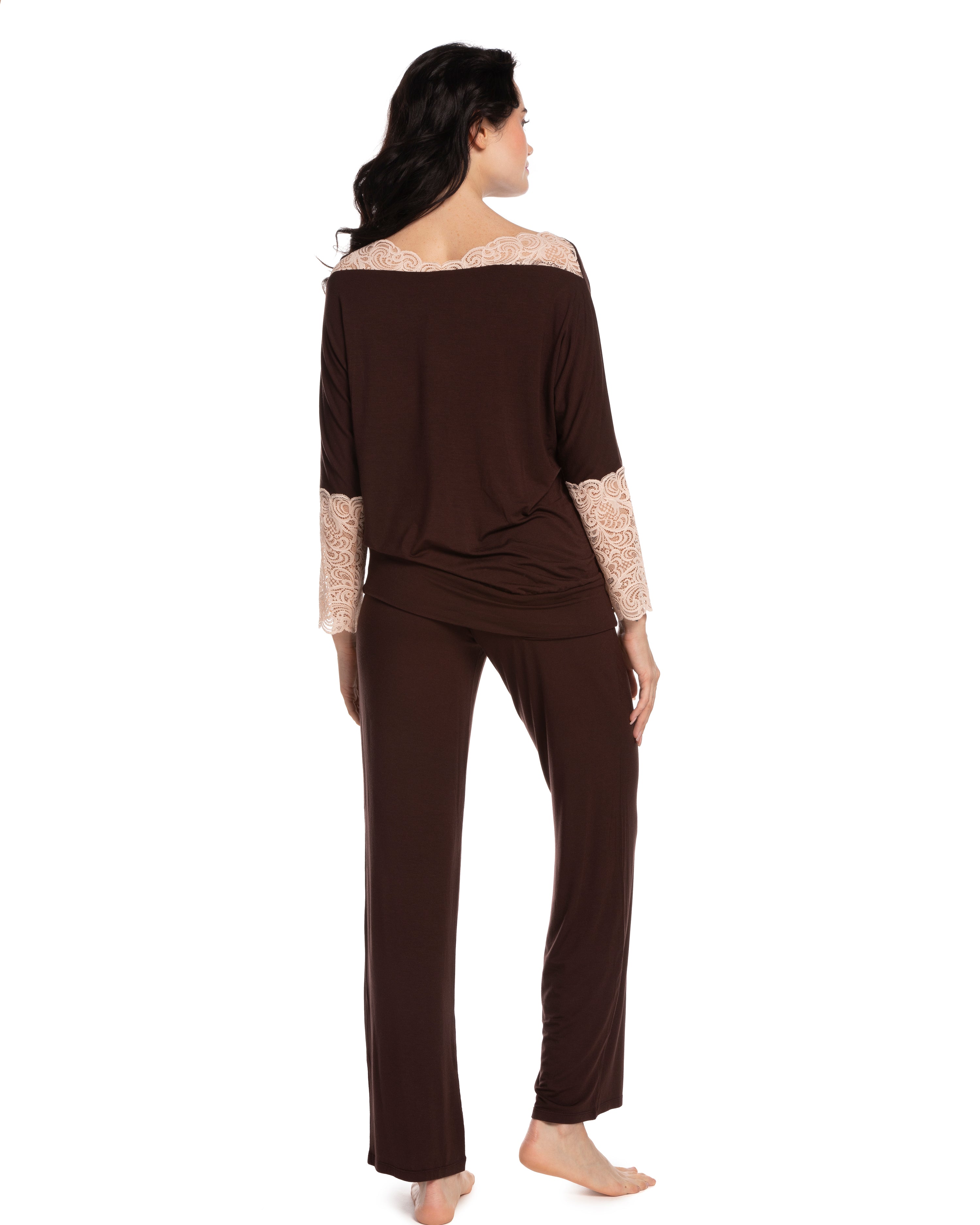 Bamboo long sleeve Pajama set 0277 alpine chocolate