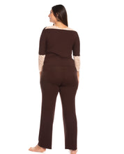Bamboo long sleeve Pajama set 0277 alpine chocolate