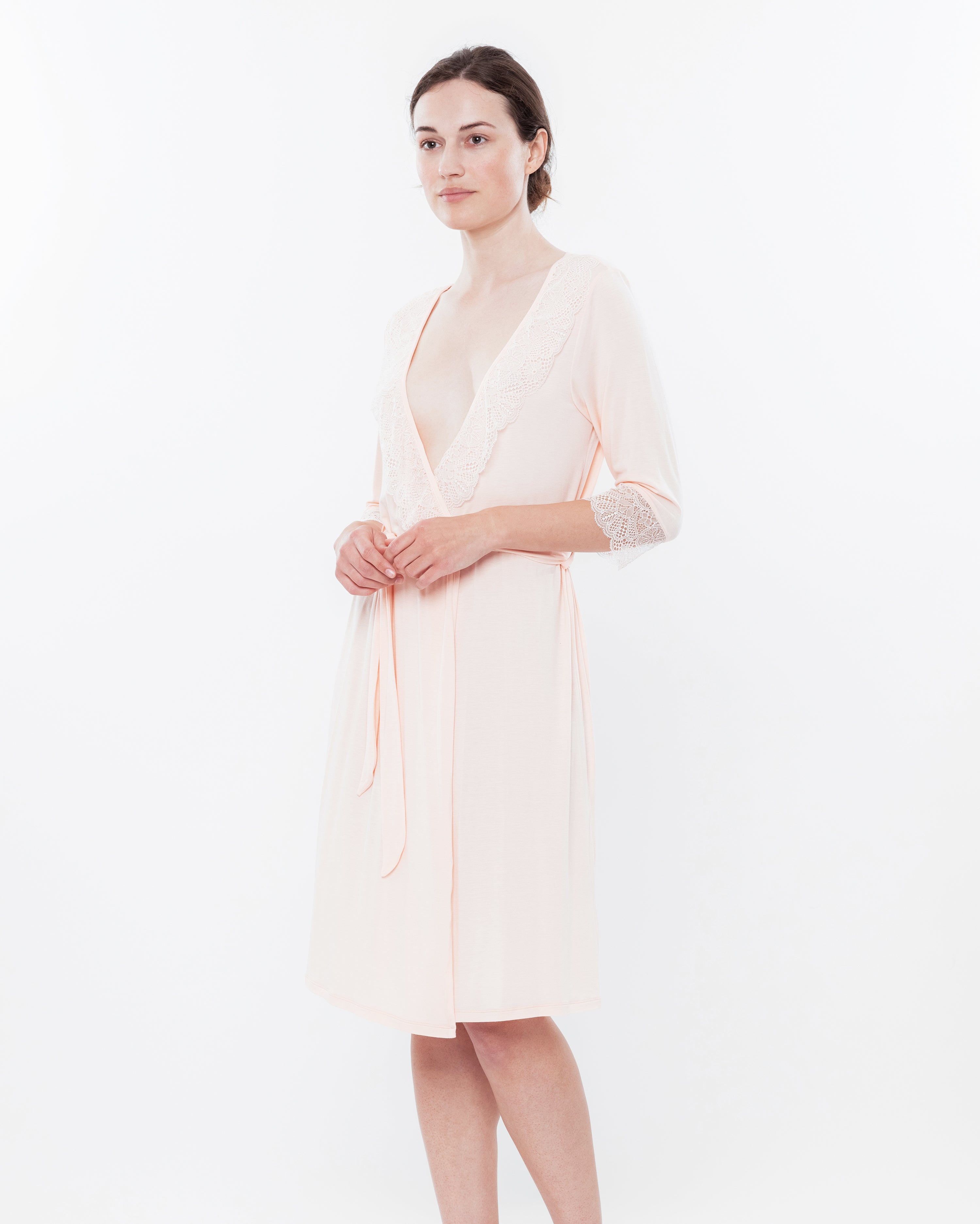 Bamboo 3/4 sleeve Robe 0288 crema