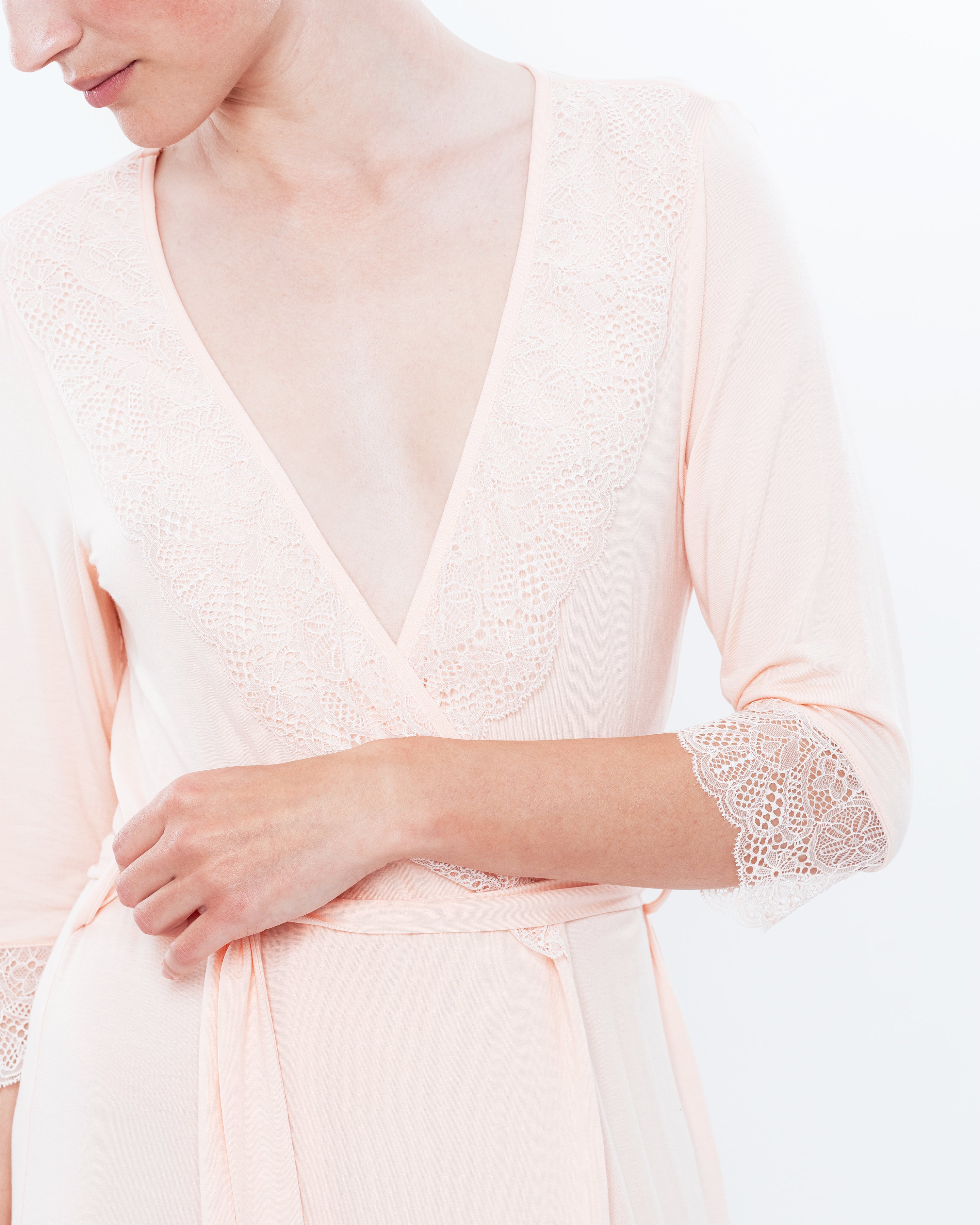 Bamboo 3/4 sleeve Robe 0288 crema