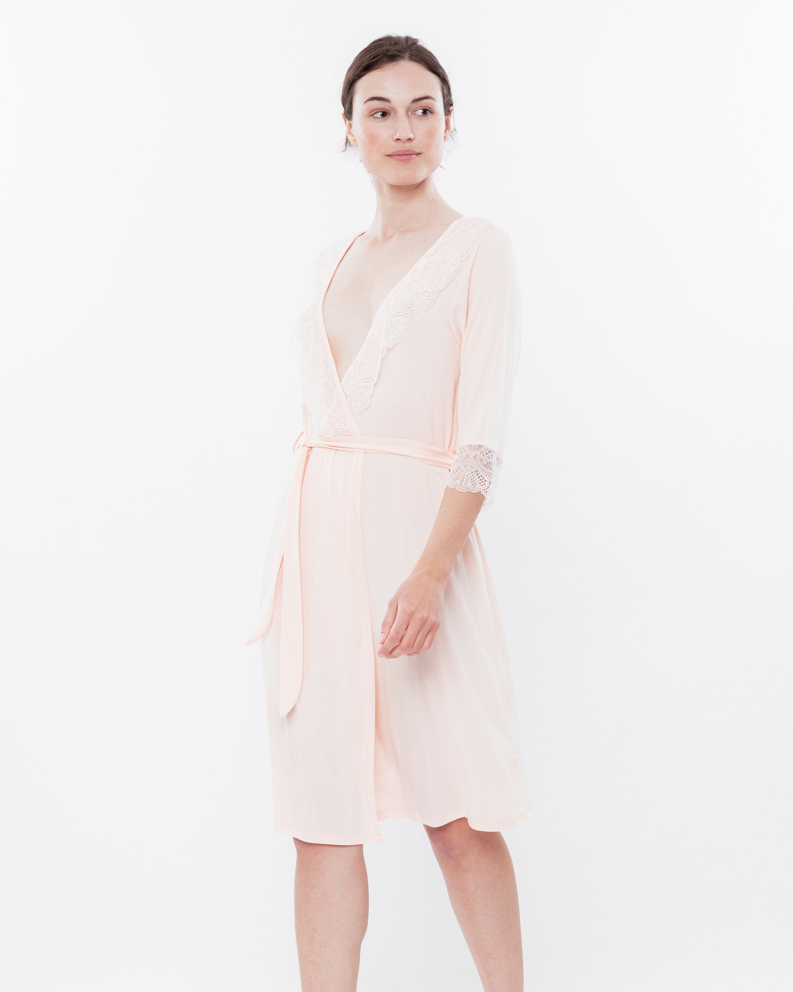 Bamboo 3/4 sleeve Robe 0288 crema