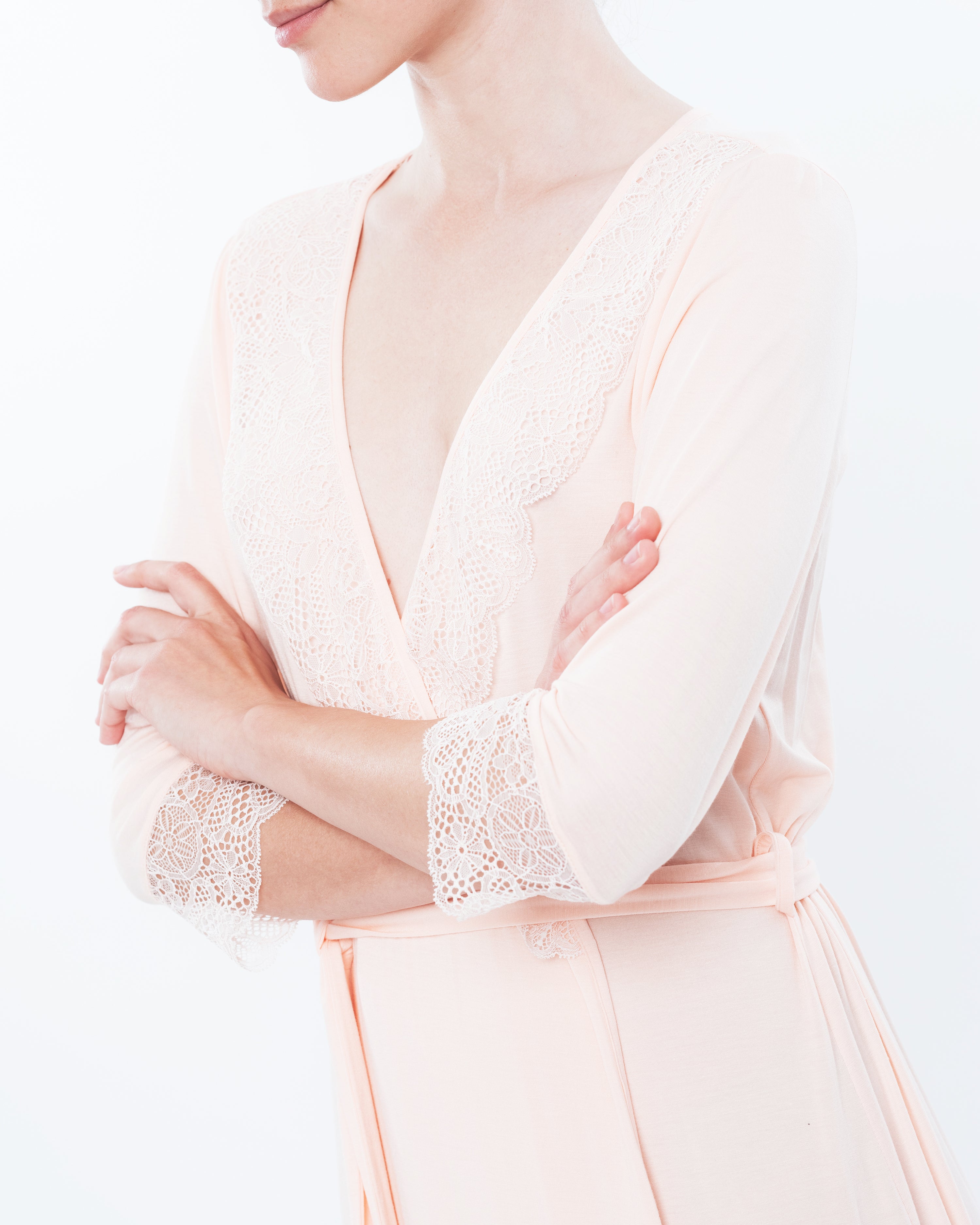 Bamboo 3/4 sleeve Robe 0288 crema