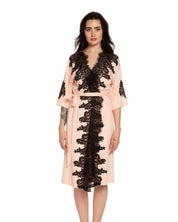 French terry 3/4 sleeve Robe 03106 peach