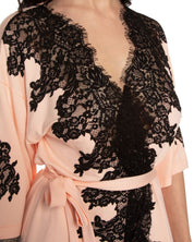 French terry 3/4 sleeve Robe 03106 peach