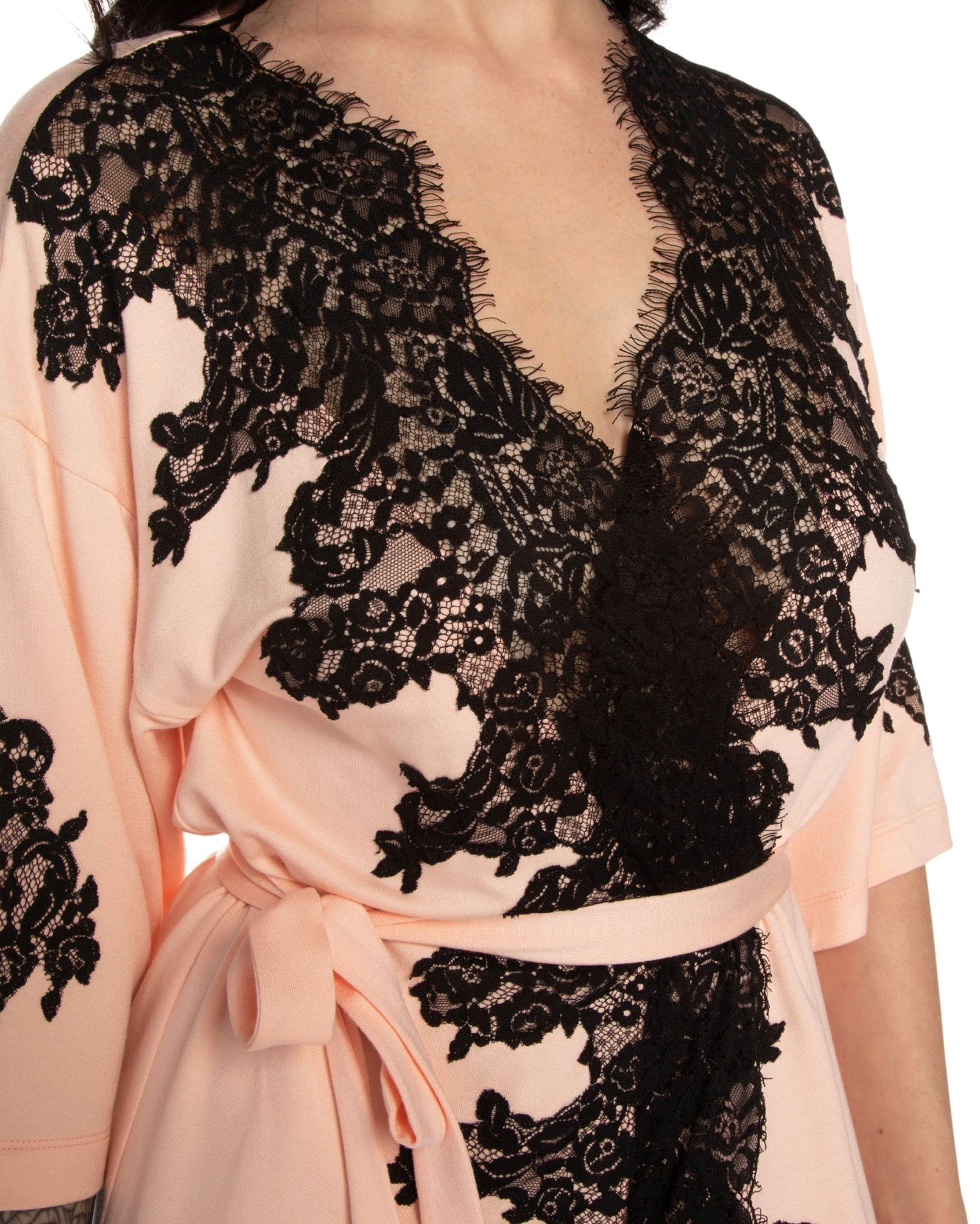 French terry 3/4 sleeve Robe 03106 peach