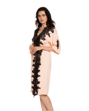 French terry 3/4 sleeve Robe 03106 peach