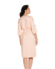 French terry 3/4 sleeve Robe 03106 peach