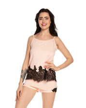 French terry cami shorts Set 03107 peach