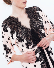 French terry 3/4 sleeve Robe 03108 peach