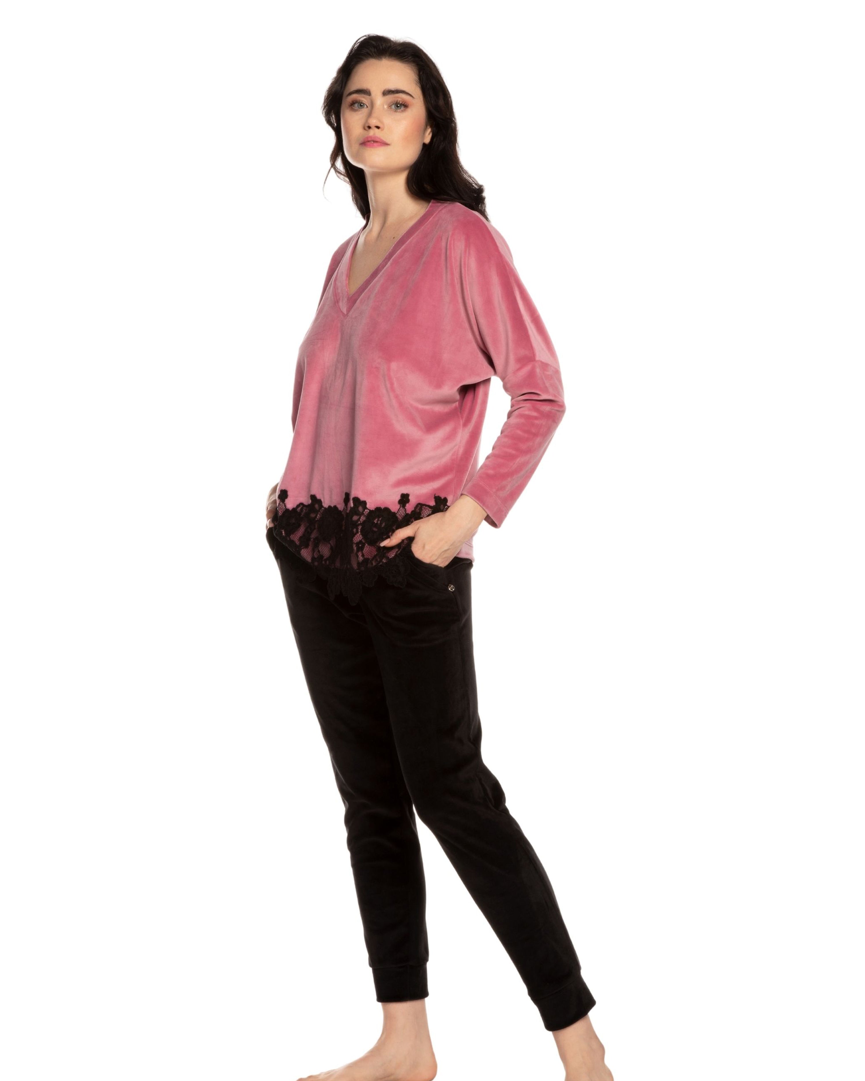 Velour home Set 03112 powder/black