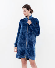 Velour long sleeve Robe 03121 blue