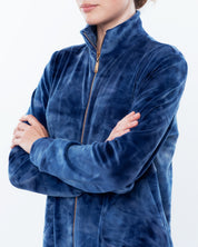 Velour long sleeve Robe 03121 blue