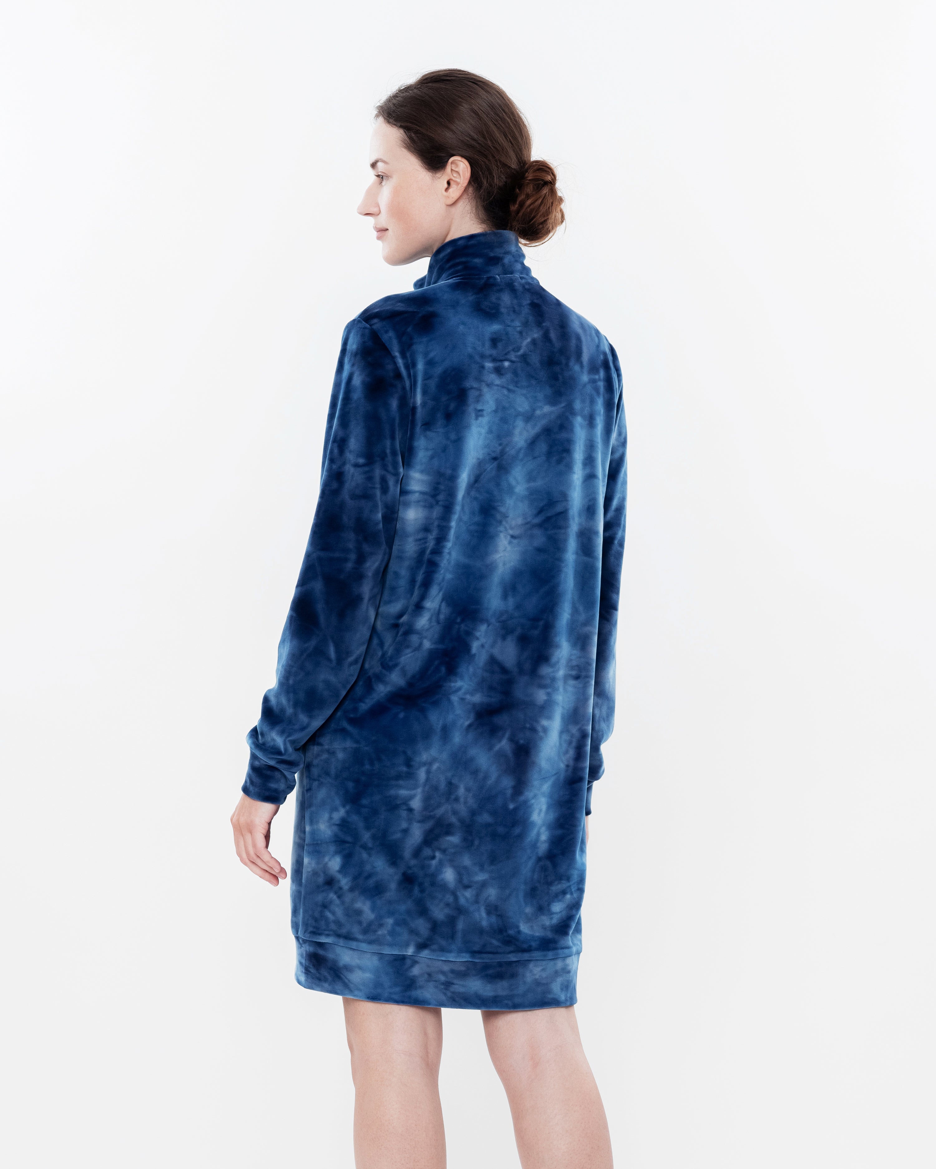 Velour long sleeve Robe 03121 blue